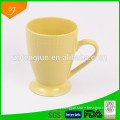 Yellow Glazed Ceramic Mugs With Base,High Quality Ceramic Juice Milk Mug
